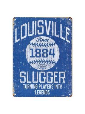 1884 Louisville Slugger Baseball Tin Metal Wall Art Sign 8x12